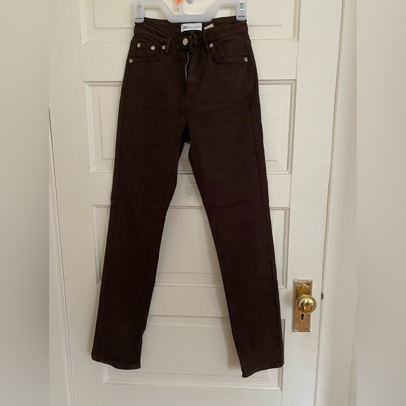 Zara Split Jeans Chocolate - Picture 2 of 3